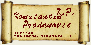 Konstantin Prodanović vizit kartica